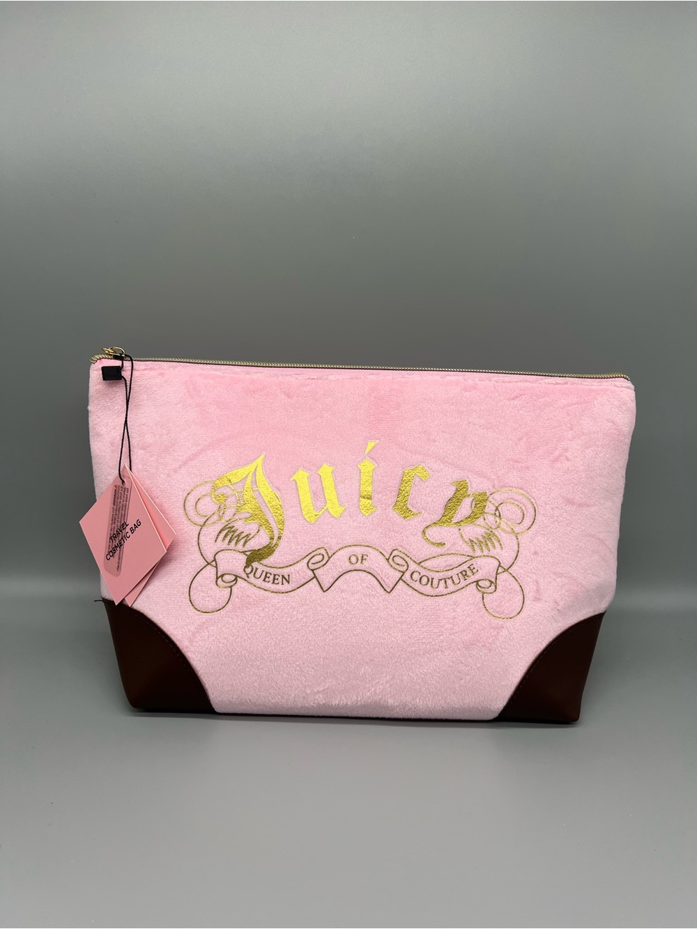 Juicy couture pink velour cosmetics bag